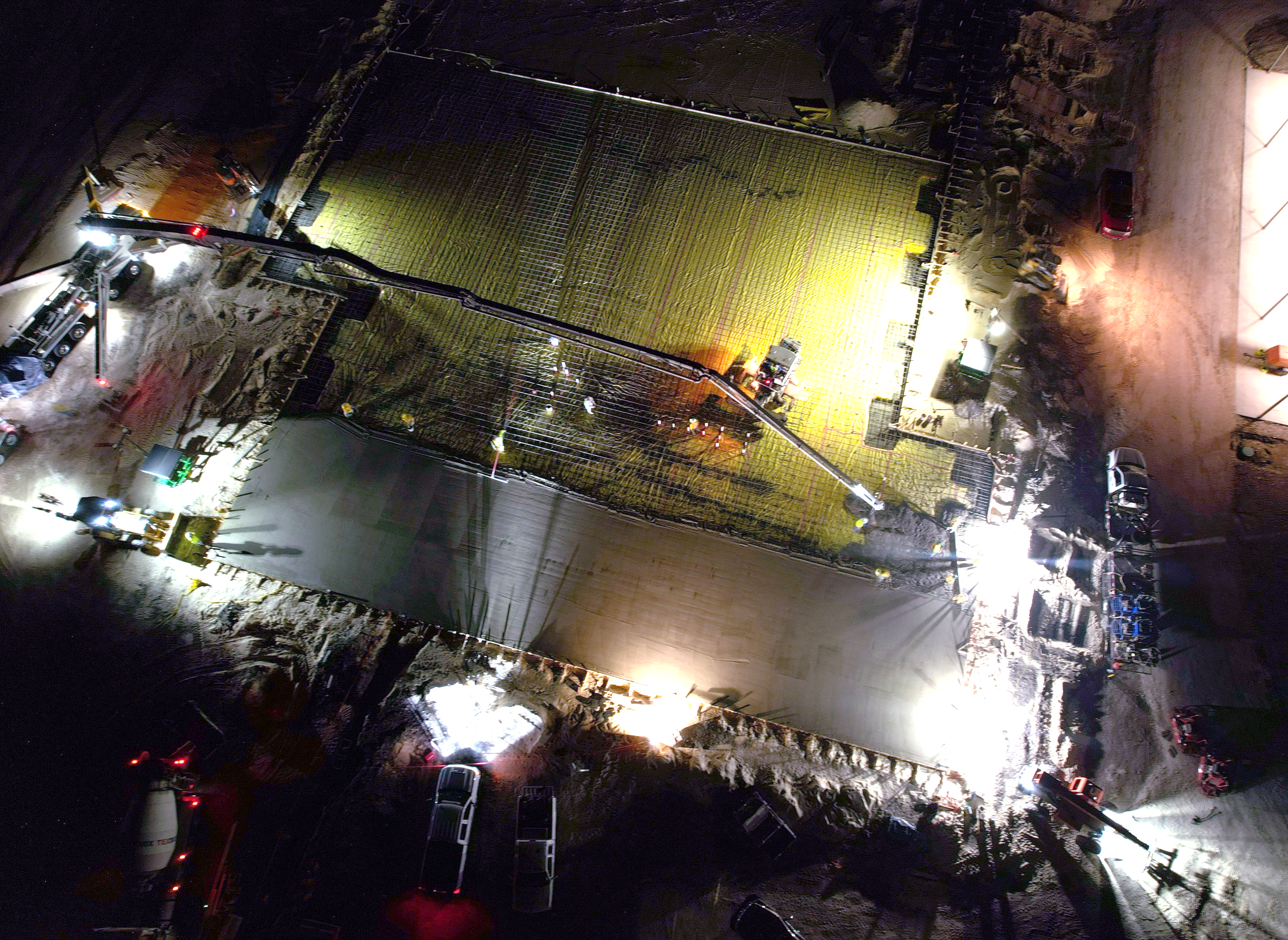Night construction work at the fab