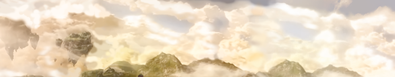 Cloudy sky and floating mountains